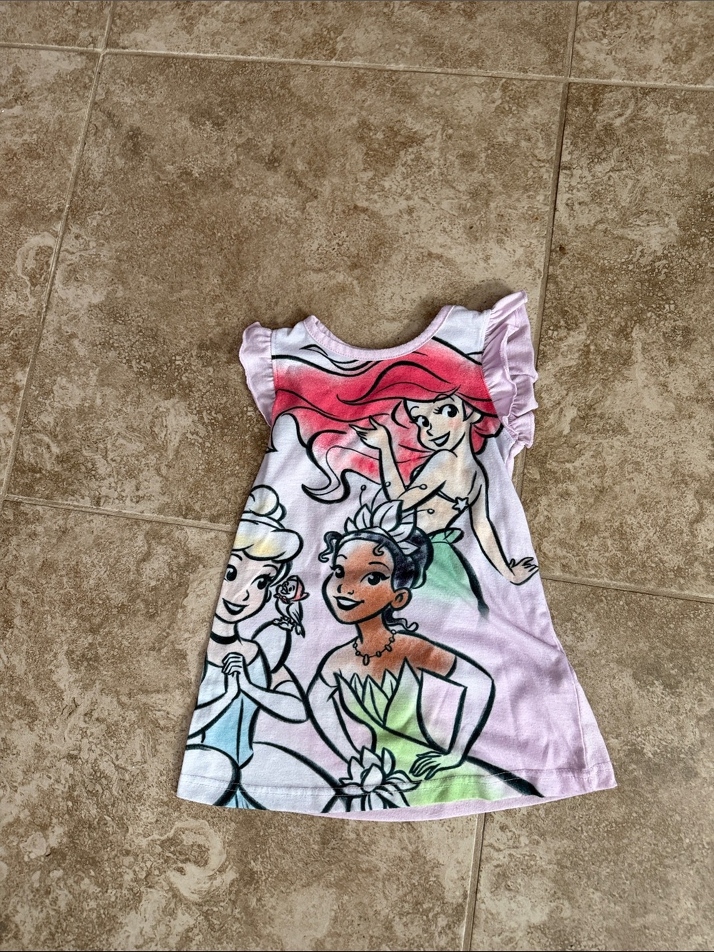 Disney Girls Pink Multicolor Princess Nightgown